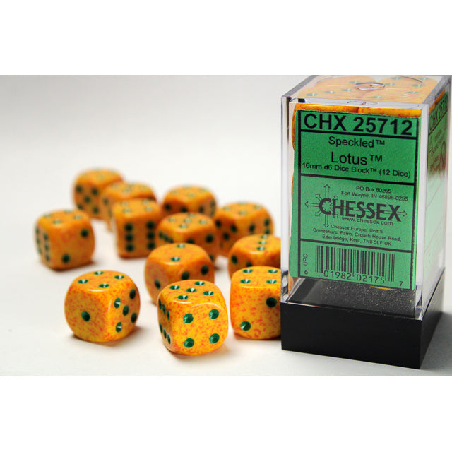 CHX 25712 Speckled Lotus (16mm D6 12-Dice Set)