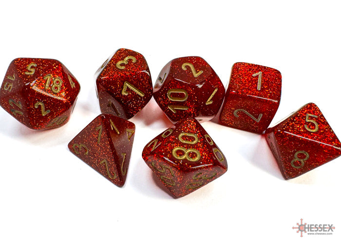 CHX 27504 Glitter Ruby/gold (Polyhedral 7-Die Set)