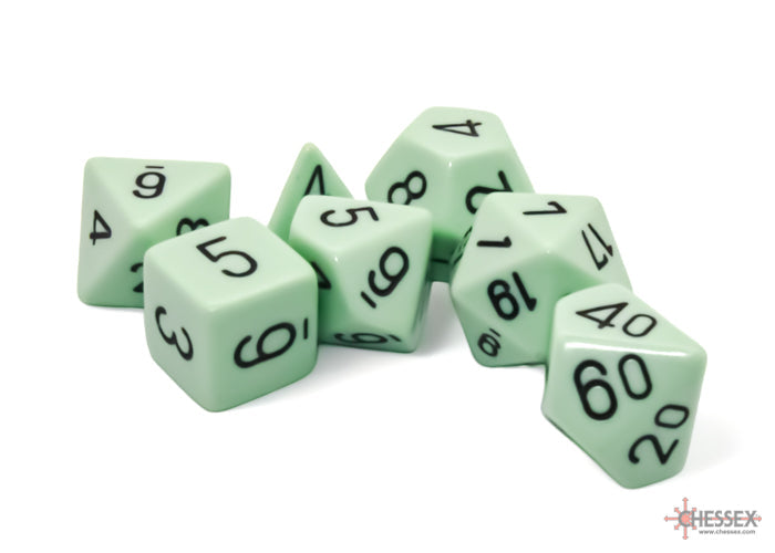CHX 25465 Opaque Pastel Green/black (Polyhedral 7-Die Set)