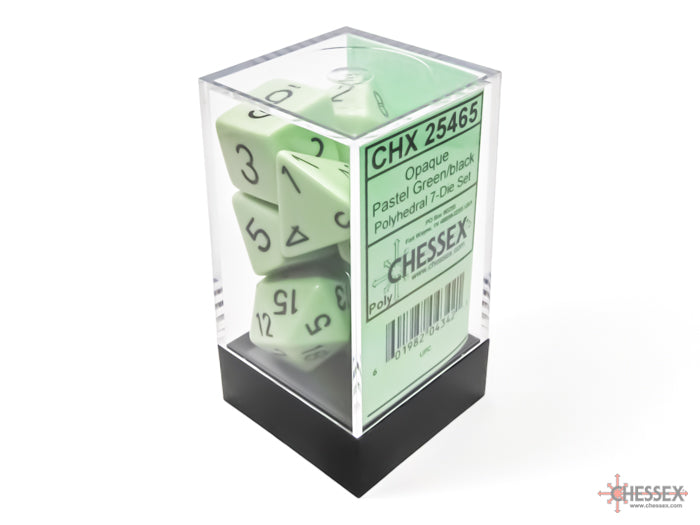 CHX 25465 Opaque Pastel Green/black (Polyhedral 7-Die Set)
