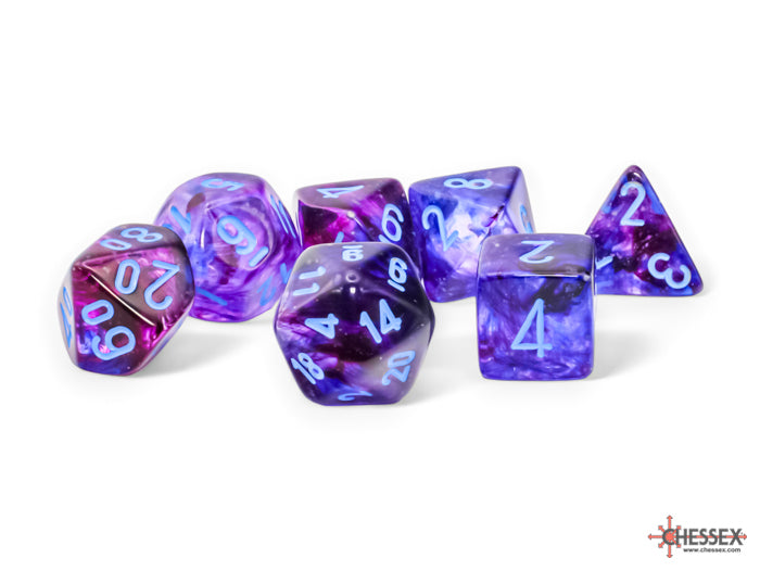 CHX 22547 Nebula Mega-hedral Nocturnal/blue Luminary (Polyhedral 7-Die Set)