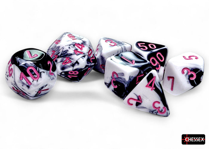 CHX 26469 Gemini Black-White/pink (Polyhedral 7-Die Set)