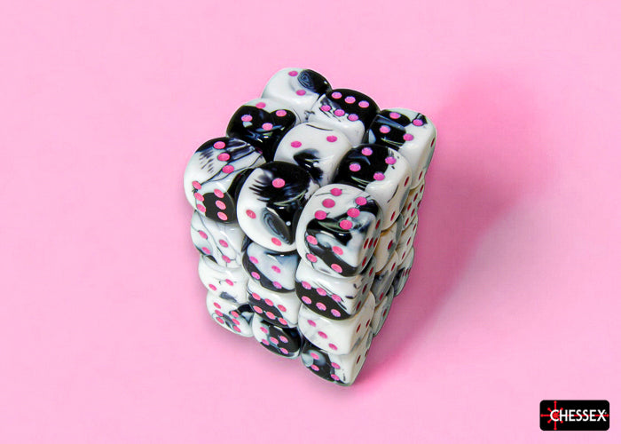 CHX 26869 Gemini Black-White/pink (12mm D6 36-Dice Set)
