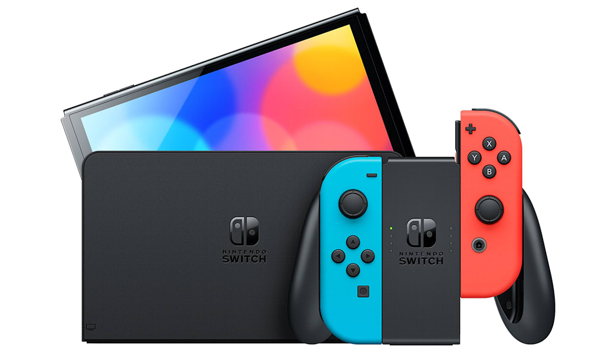 Nintendo Switch Console (OLED Model) - Neon Red/Blue