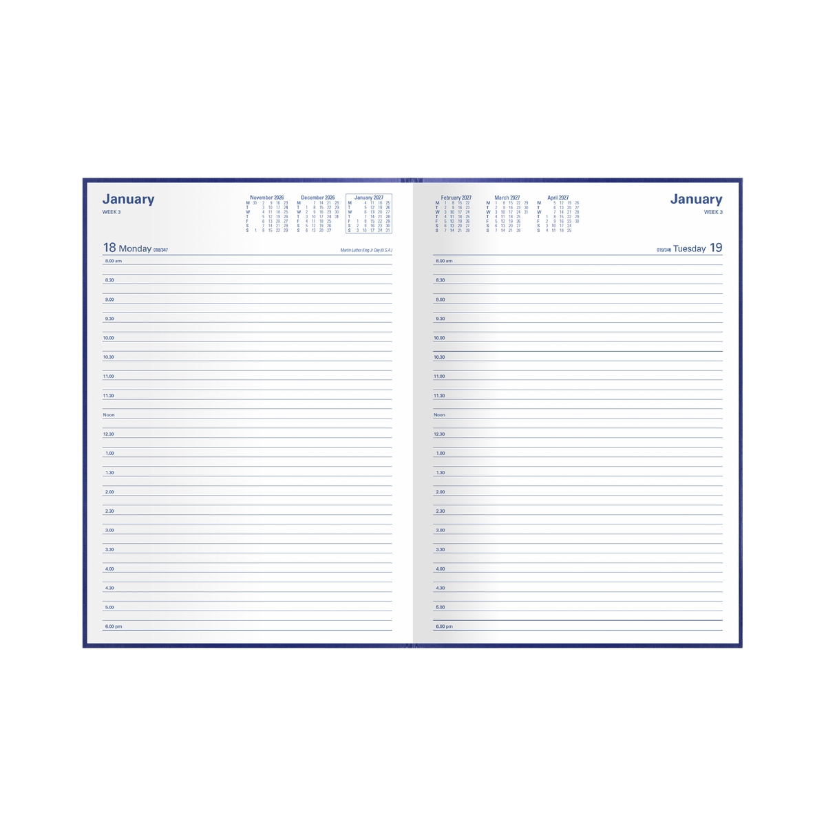 Collins 2027 Calendar Year Diary - Kingsgrove 141 A4 DTP Blue