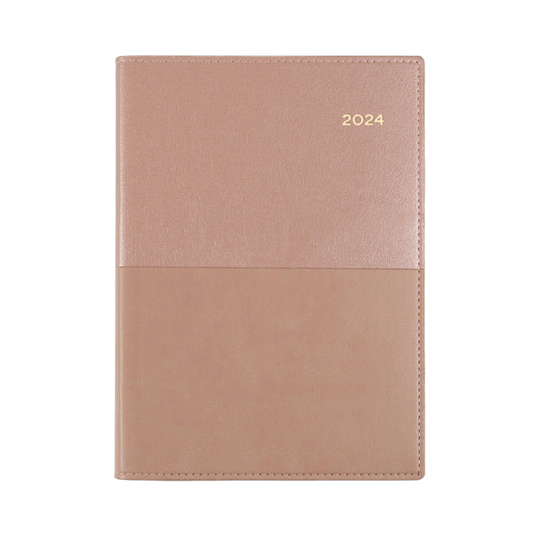 Collins 2024 Calendar Year Diary - Vanessa 145 Spiral A4 Day to Page Rose Gold
