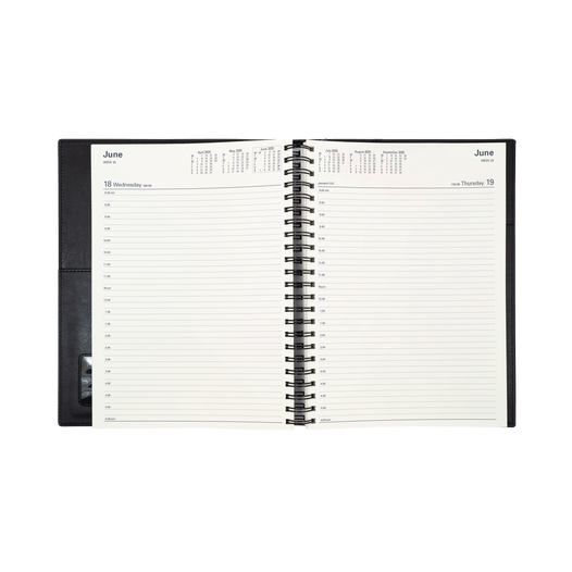 Collins 2025 Calendar Year Diary - Vanessa 145 Spiral A4 Day to Page Black