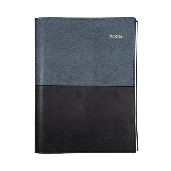 Collins 2025 Calendar Year Diary - Vanessa 145 Spiral A4 Day to Page Black