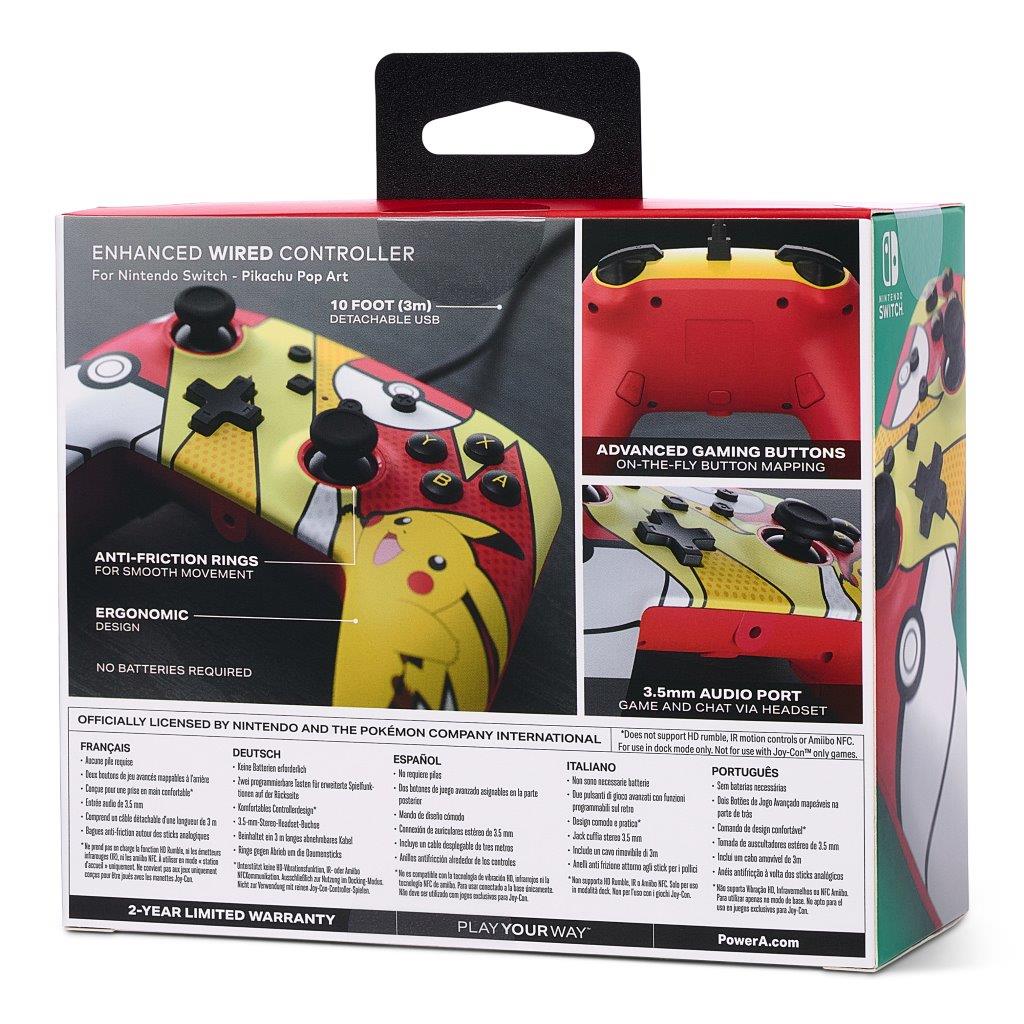 PowerA Enhanced Wired Controller for Nintendo Switch - Pokemon: Pikachu Pop Art