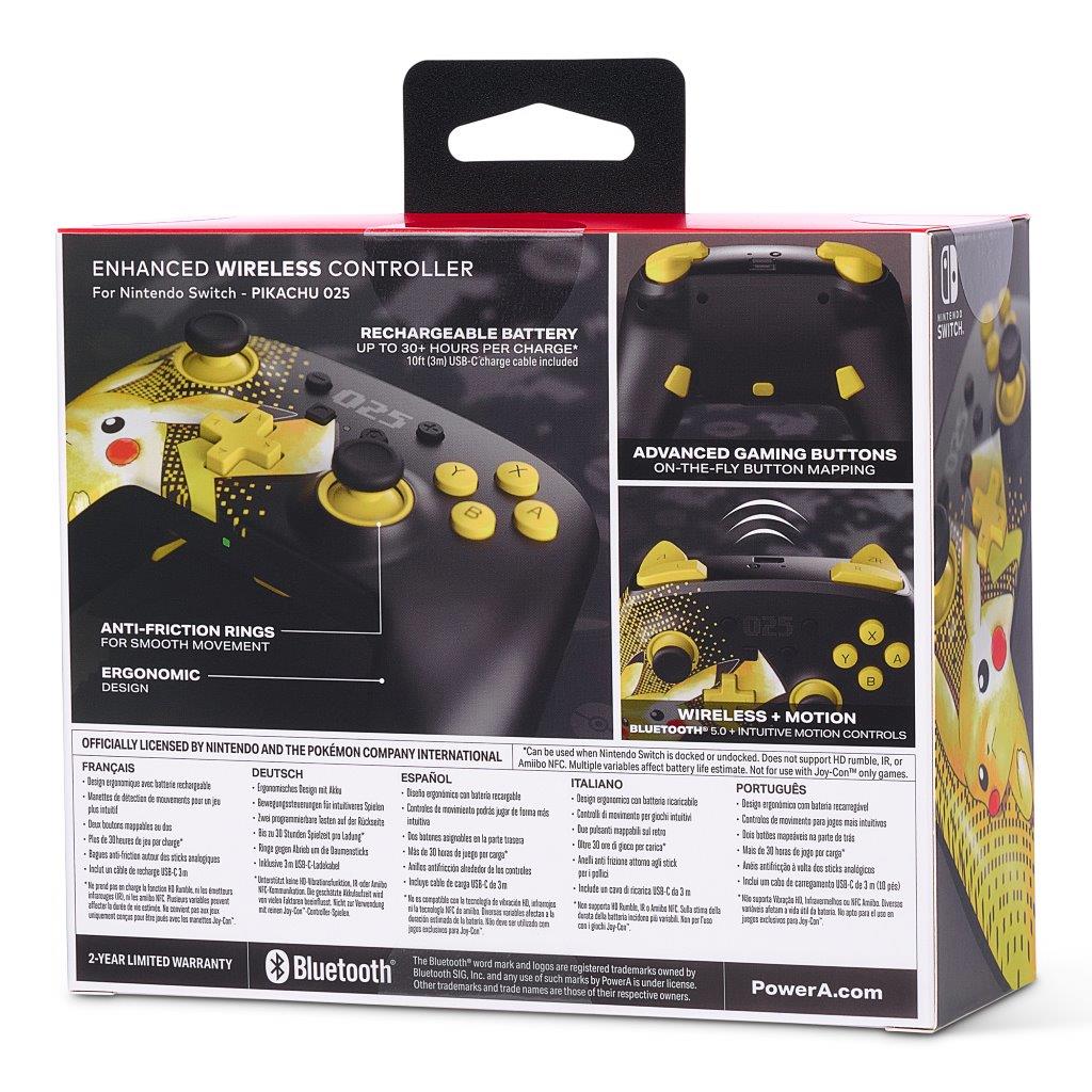 PowerA Enhanced Wireless Controller for Nintendo Switch - Pokemon: Pikachu #025