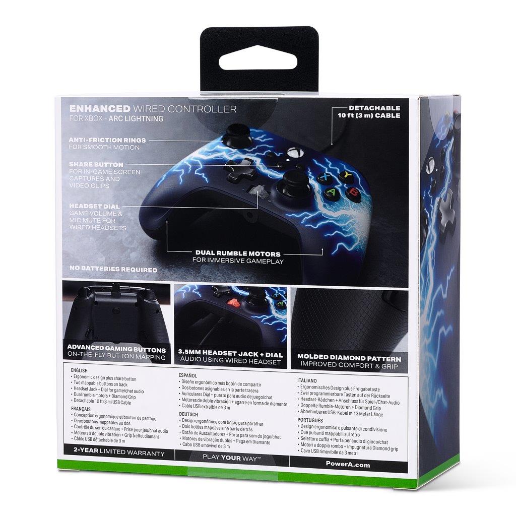 PowerA Enhanced Wired Controller for Xbox Series X|S - Arc Lightning