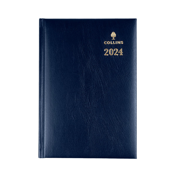 Collins 2024 Calendar Year Diary - Sterling 184 A5 Day to Page Blue