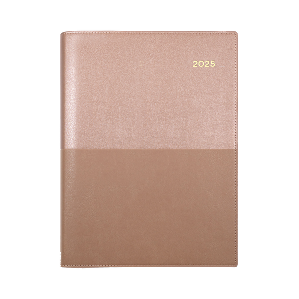 Collins 2025 Calendar Year Diary - Vanessa 185 Spiral A5 DTP Rose Gold