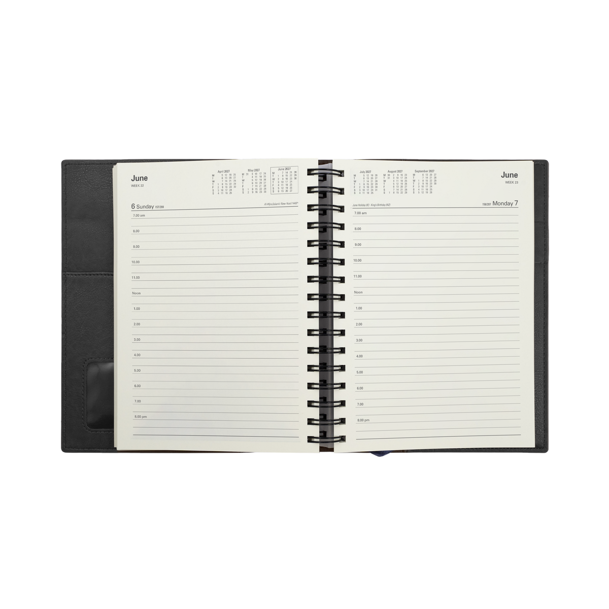 Collins 2027 Calendar Year Diary - Vanessa 145 Spiral A5 DTP Teal