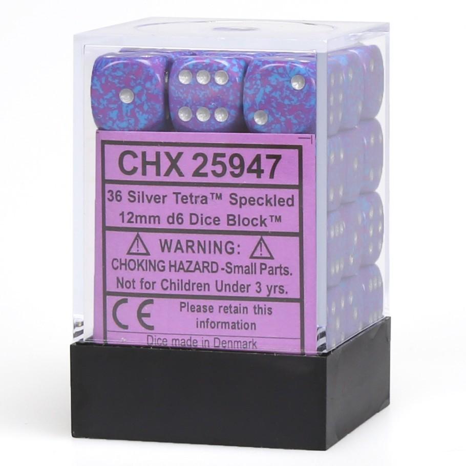 CHX 25947 Speckled Silver Tetra (12mm D6 36-Dice Set)