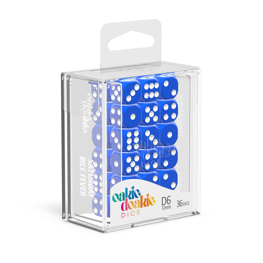 Oakie Doakie Dice Solid - Blue 12mm D6 Set Of 36