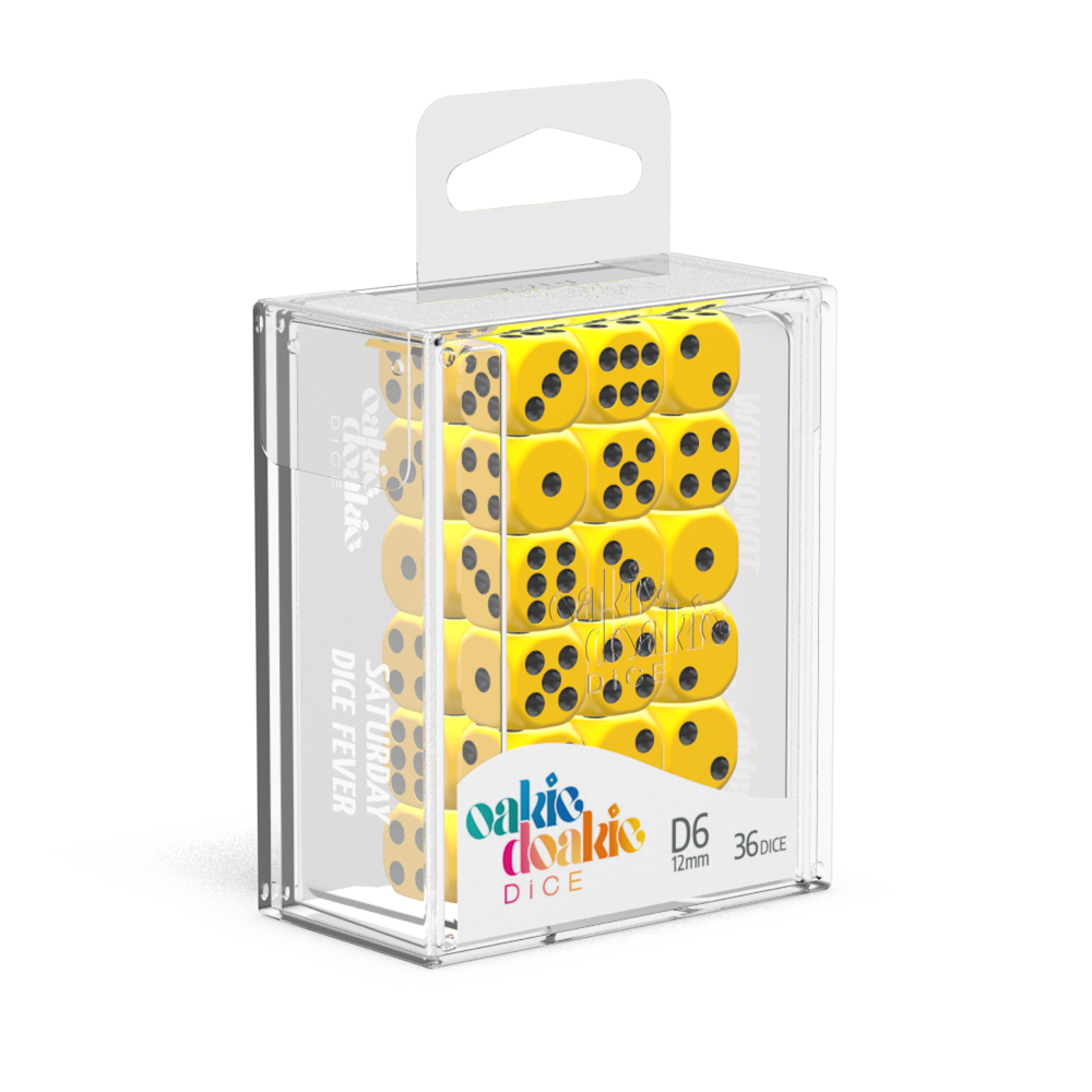 Oakie Doakie Dice Solid - Yellow 12mm D6 Set Of 36