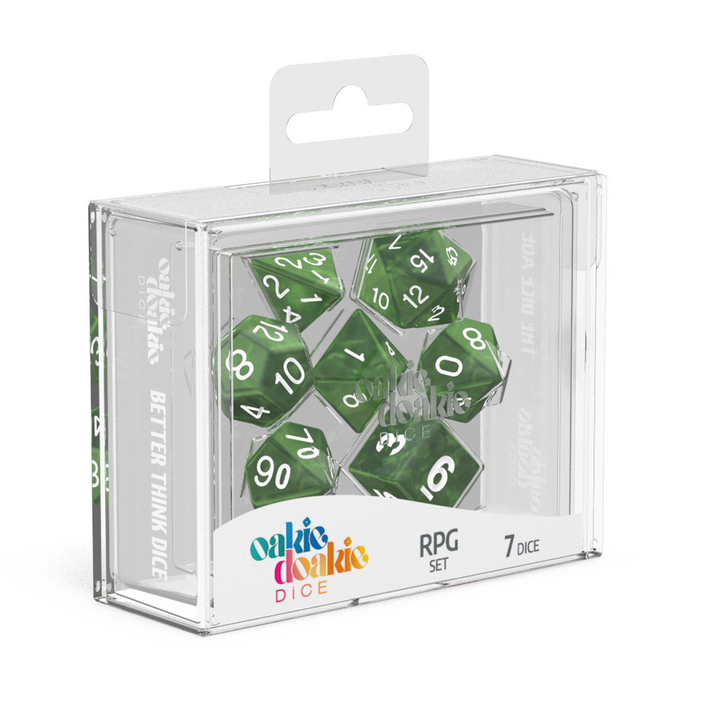 Oakie Doakie Dice Marble - Green RPG Dice Set