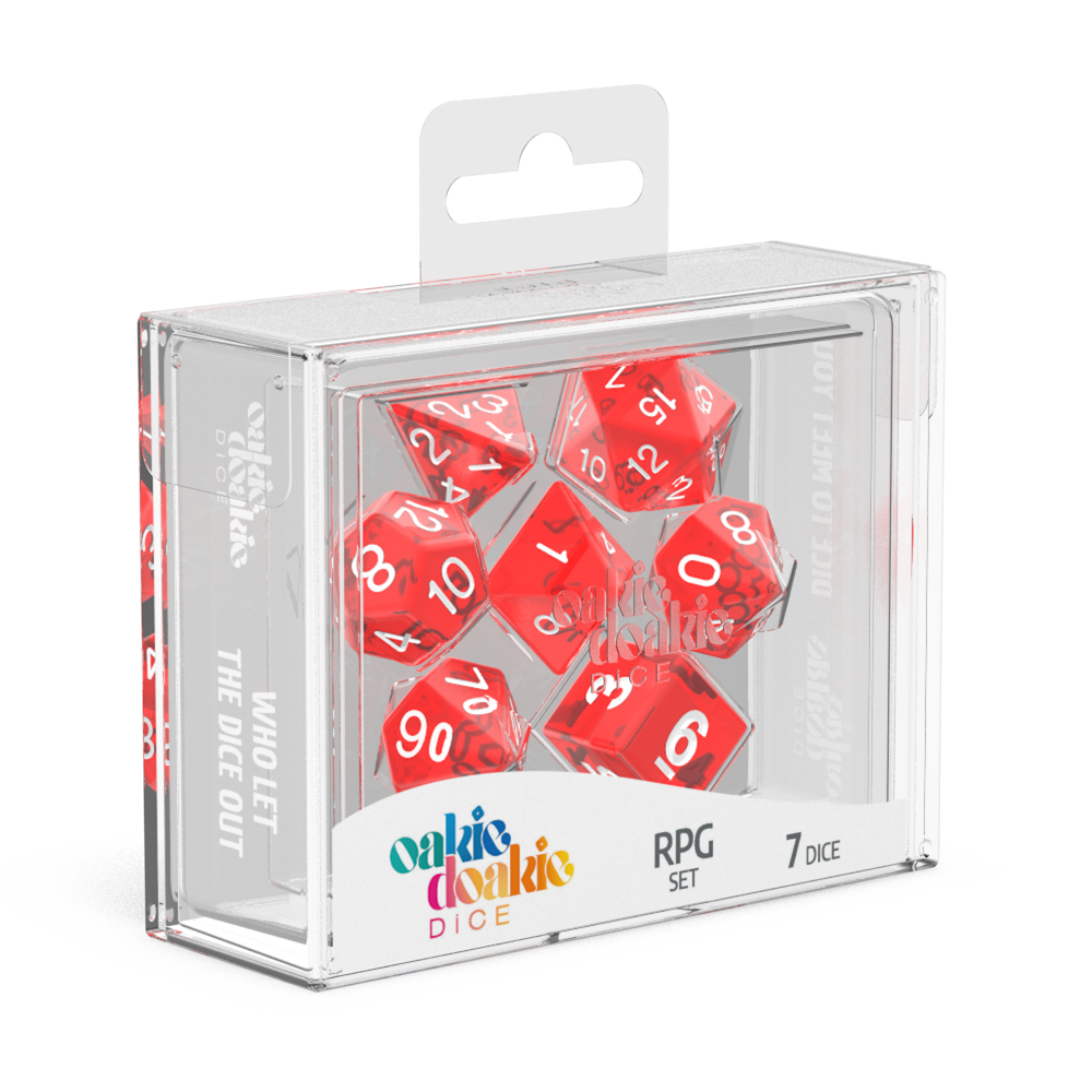 Oakie Doakie Dice Translucent - Red RPG Dice Set