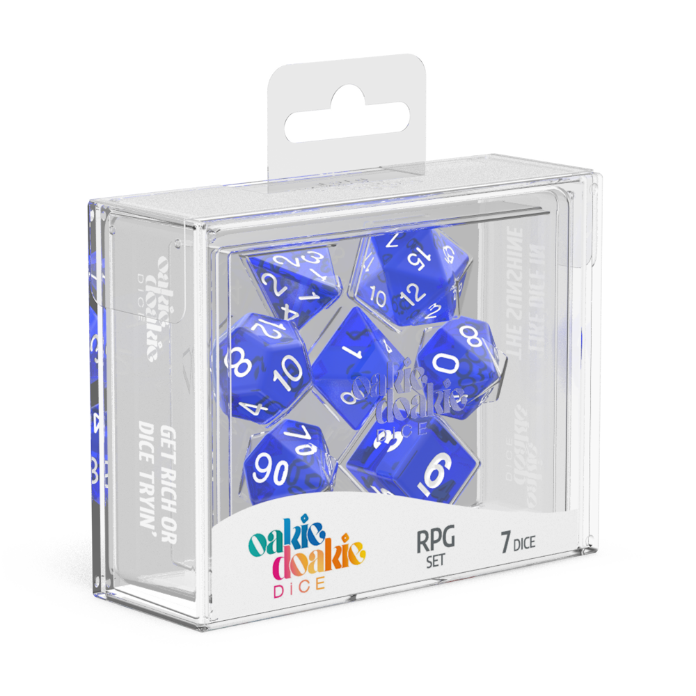 Oakie Doakie Dice Translucent - Blue RPG Dice Set