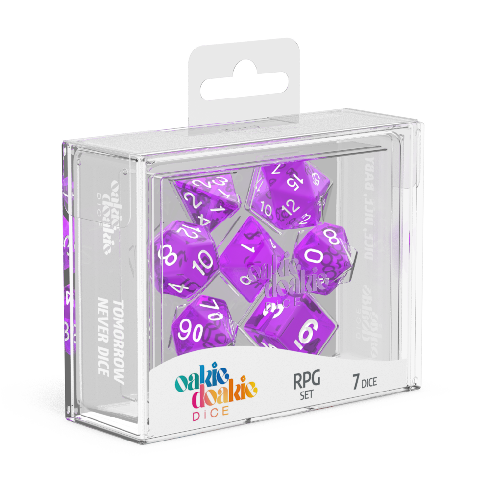 Oakie Doakie Dice Translucent - Purple RPG Dice Set