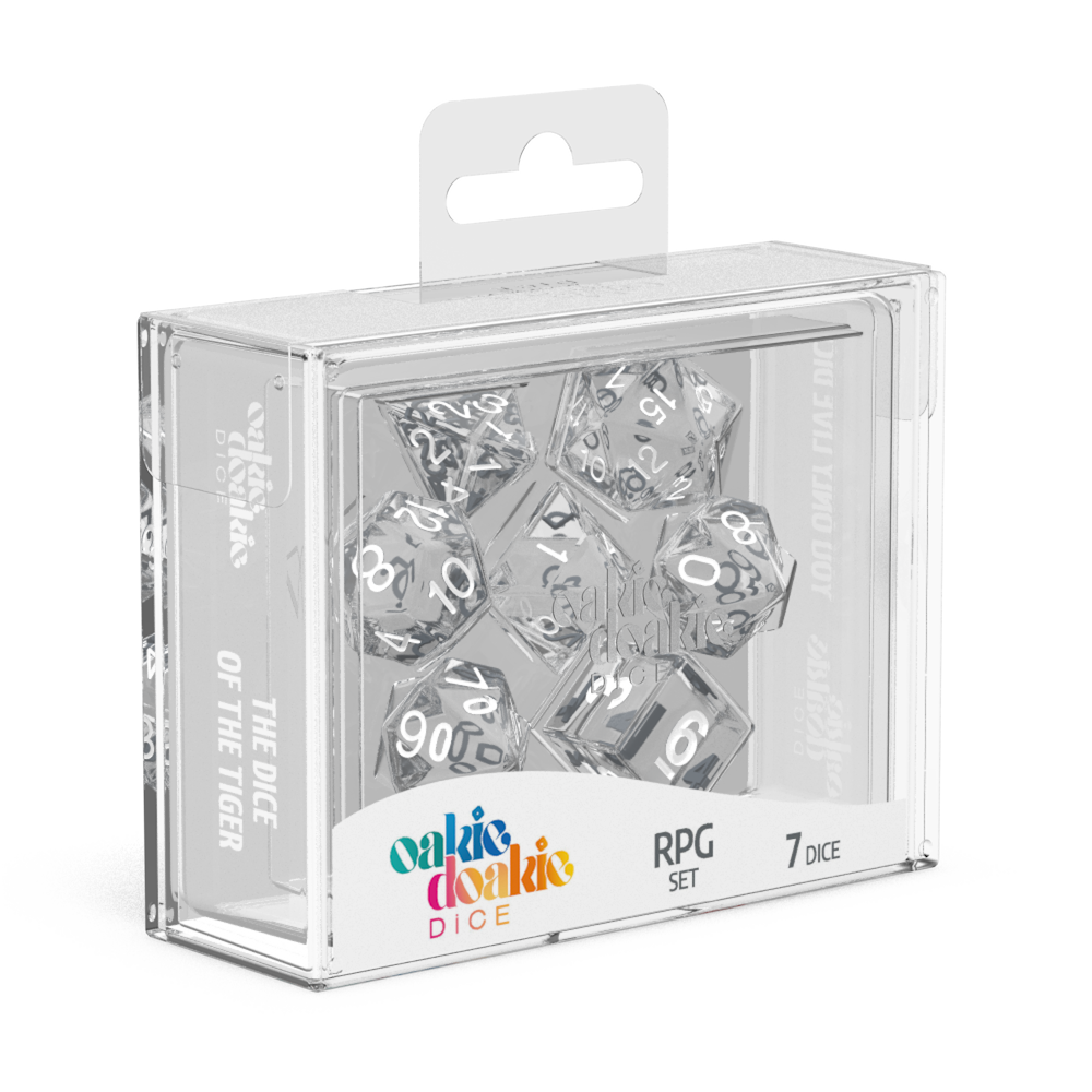 Oakie Doakie Dice Translucent - Clear RPG Dice Set