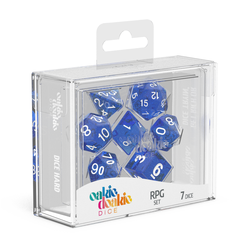 Oakie Doakie Dice Speckled - Blue RPG Dice Set