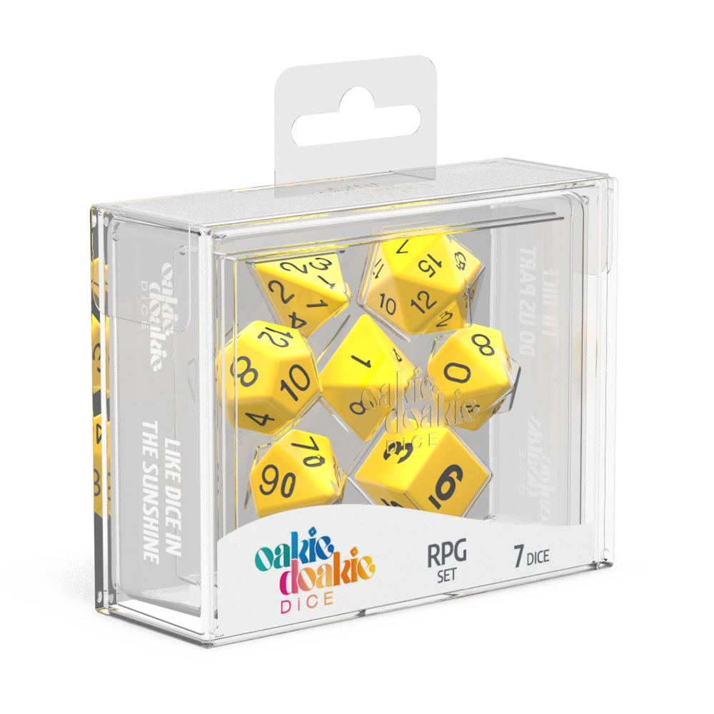 Oakie Doakie Dice Solid - Yellow RPG Dice Set
