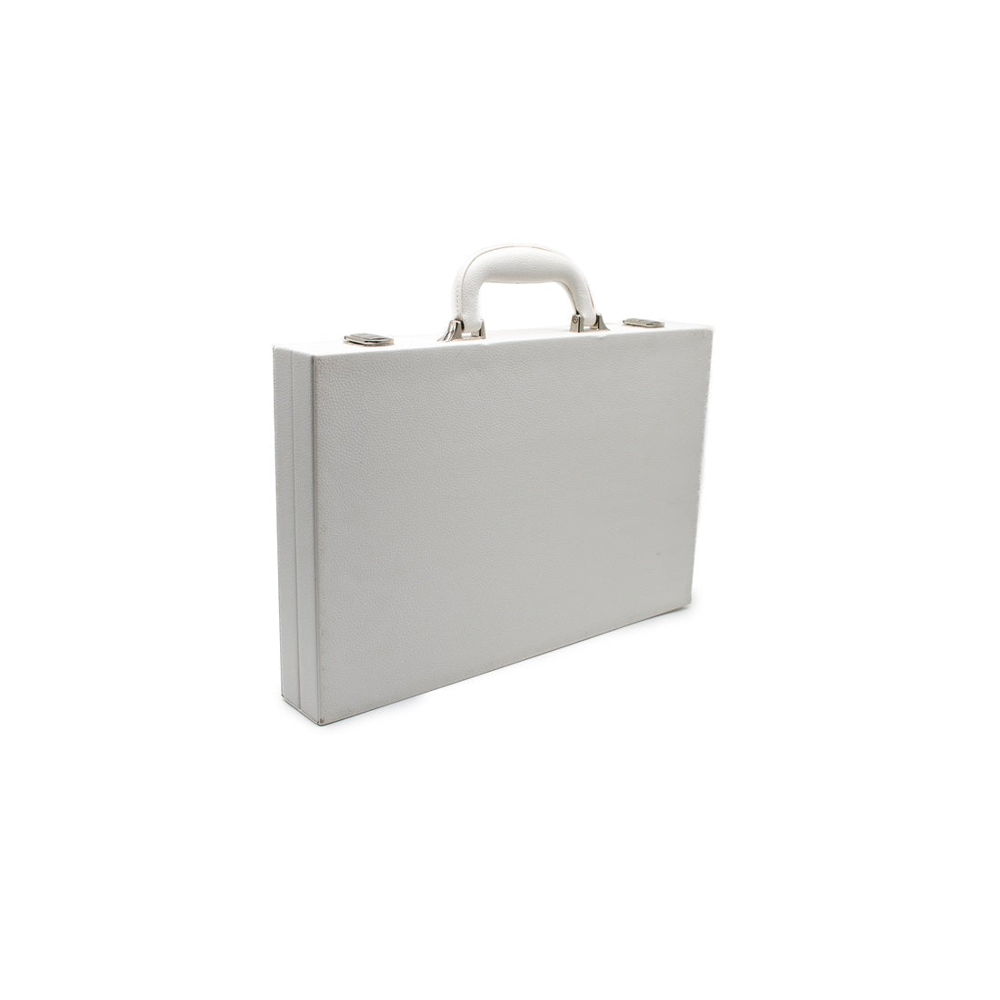 Backgammon - White Leather Attache Case Set [LPG Classics]