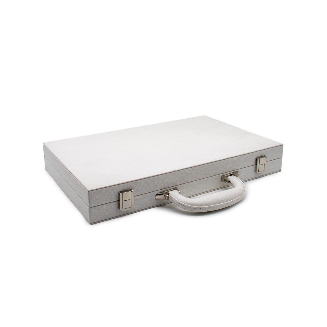 Backgammon - White Leather Attache Case Set [LPG Classics]