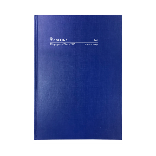 Collins 2025 Calendar Year Diary - Kingsgrove 241 A4 2 Days to Page Blue