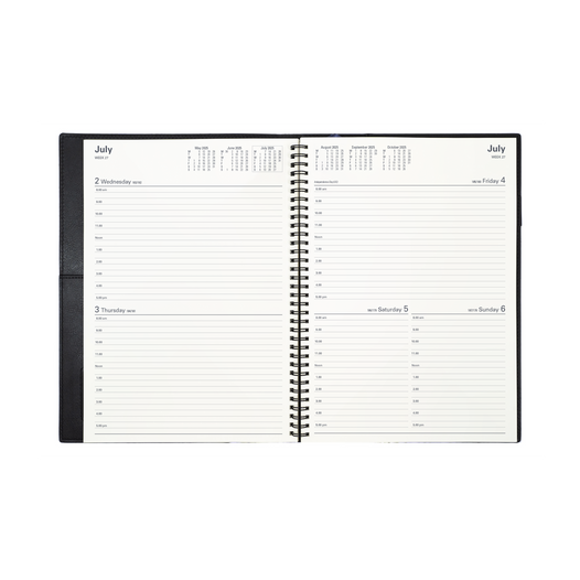Collins 2025 Calendar Year Diary - Vanessa 245 Spiral A4 2-DTP Black