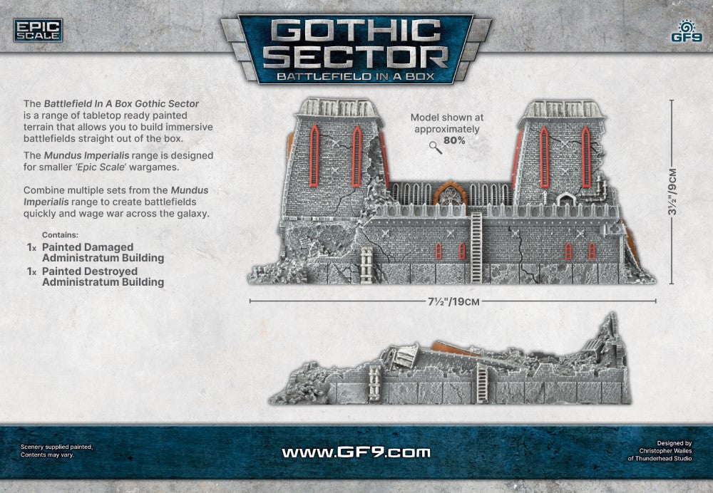 Battlefield in a Box: Gothic Sector - Mundus Imperialis: Administratum (Damaged &amp; Destroyed)