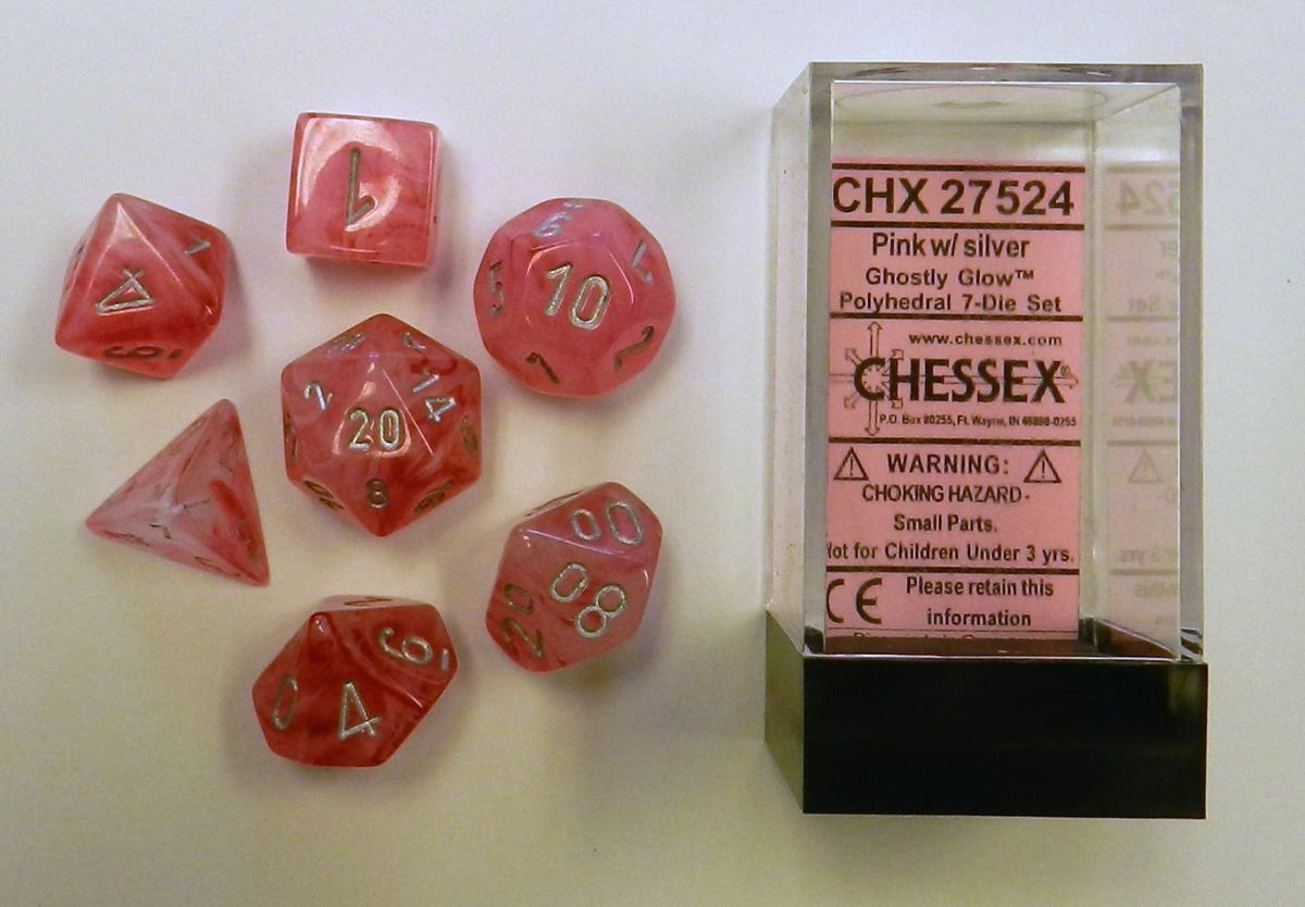 CHX 27524 Ghostly Glow Pink/silver (Polyhedral 7-Die Set)