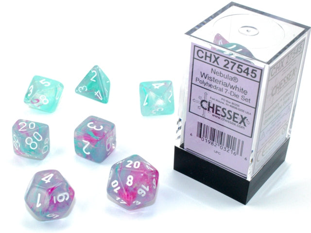 CHX 27545 Nebula Wisteria/white Luminary (Polyhedral 7-Die Set)