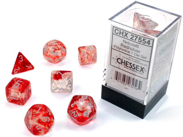 CHX 27554 Nebula Red/silver Luminary (Polyhedral 7-Die Set)