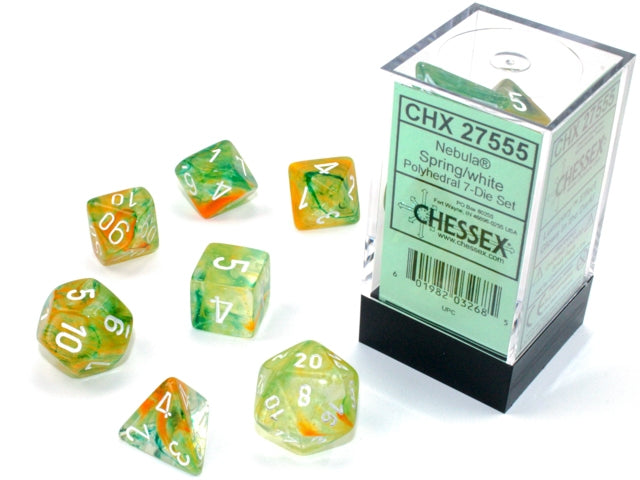 CHX 27555 Nebula Spring/white Luminary (Polyhedral 7-Die Set)