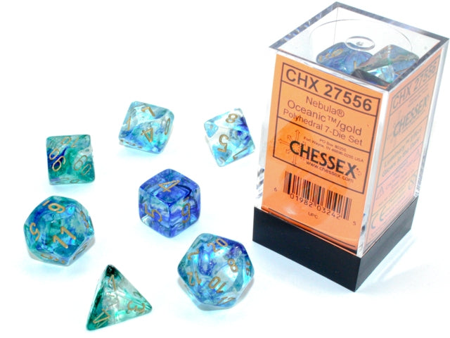 CHX 27556 Nebula Oceanic/gold Luminary (Polyhedral 7-Die Set)