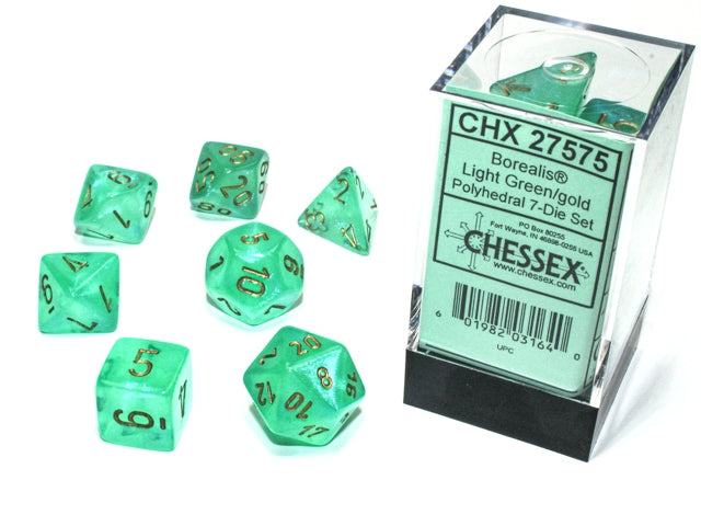 CHX 27575 Borealis Light Green/gold Luminary (Polyhedral 7-Die Set)