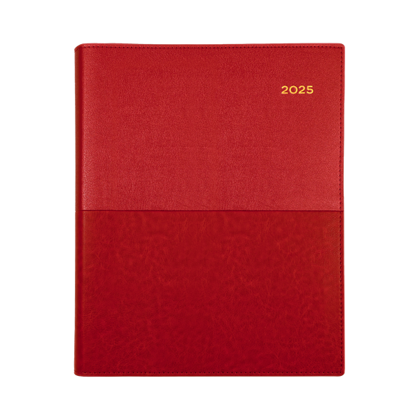 Collins 2025 Calendar Year Diary - Vanessa 325 Spiral Quarto WTV Red