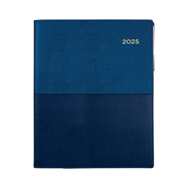 Collins 2025 Calendar Year Diary - Vanessa 325 Spiral Quarto WTV Blue