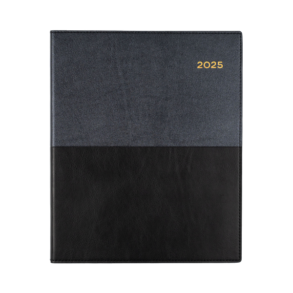 Collins 2025 Calendar Year Diary - Vanessa 325 Spiral A4 Short WTV Black