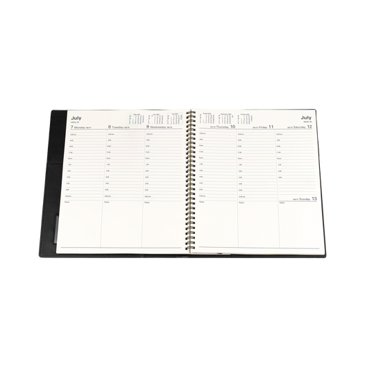 Collins 2025 Calendar Year Diary - Vanessa 325 Spiral A4 Short WTV Black