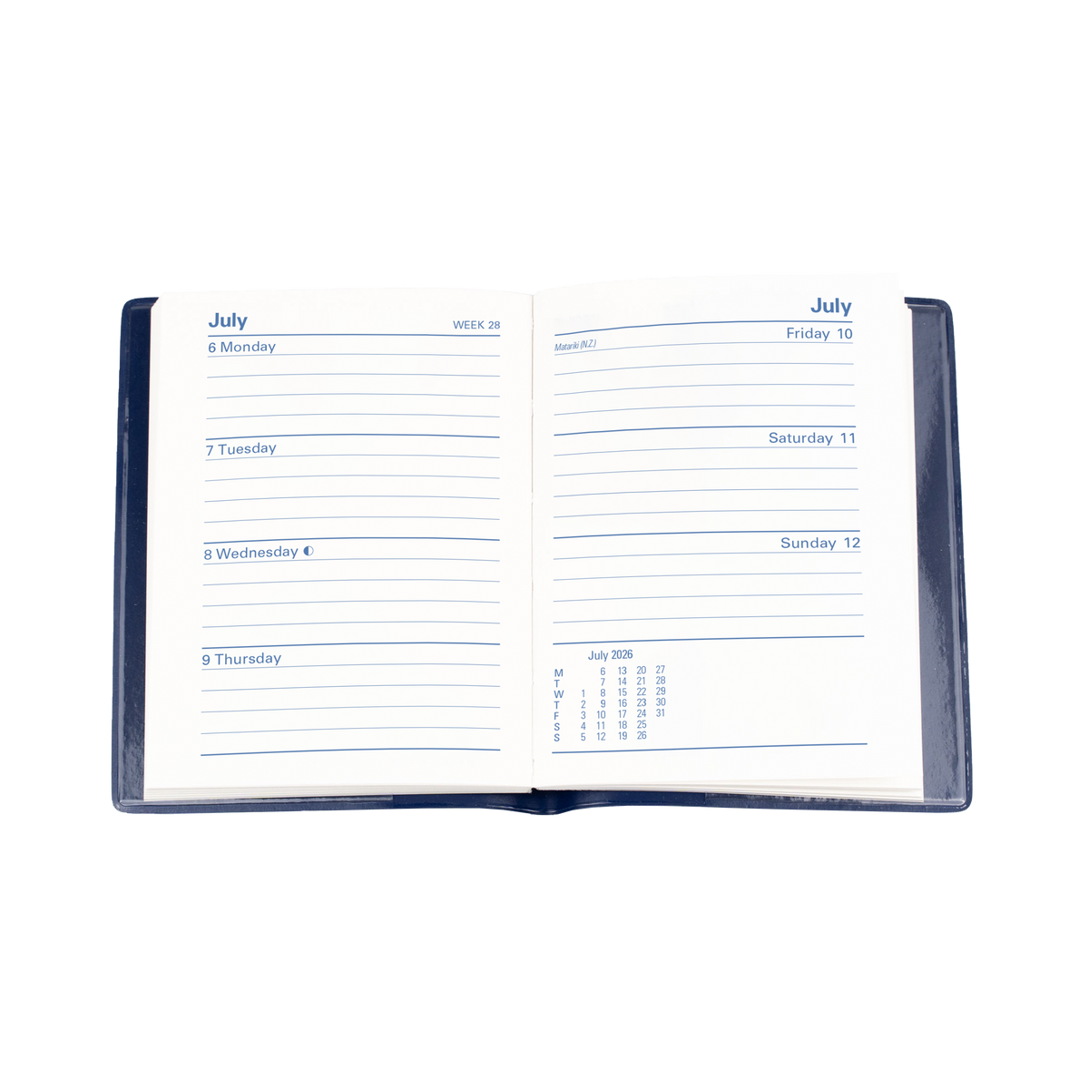 Collins 2026 Calendar Year Diary - Belmont Colour 337P A7 WTV with Pencil Teal