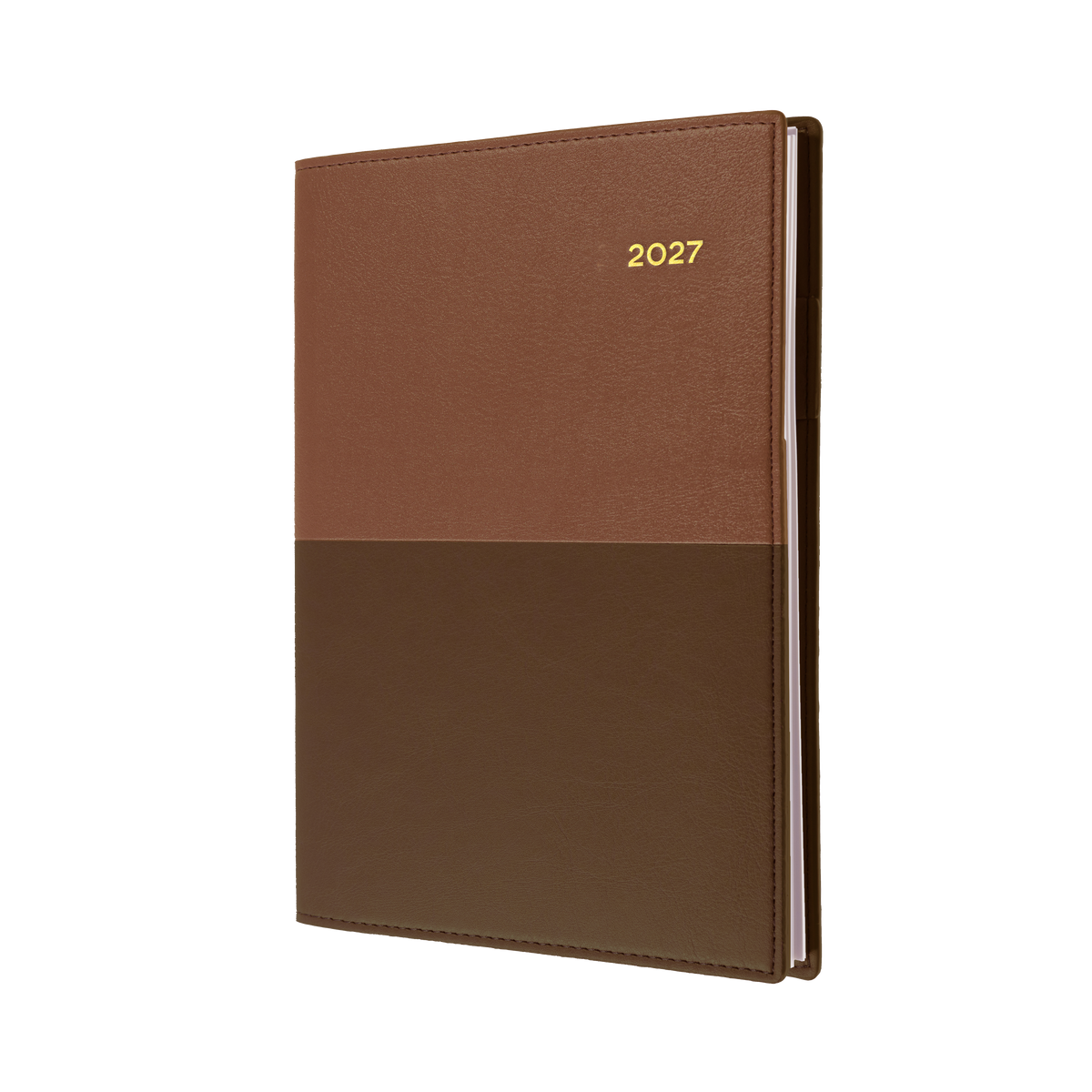 Collins 2027 Calendar Year Diary - Vanessa 345 Spiral A4 WTV Tan