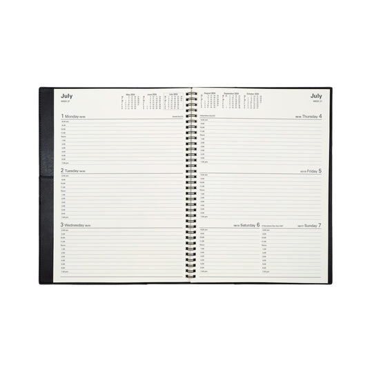 Collins 2024 Calendar Year Diary - Vanessa 345 Spiral A4 Week to View Black