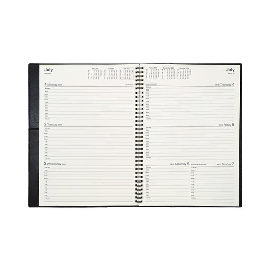 Collins 2024 Calendar Year Diary - Vanessa 345 Spiral A4 Week to View Purple
