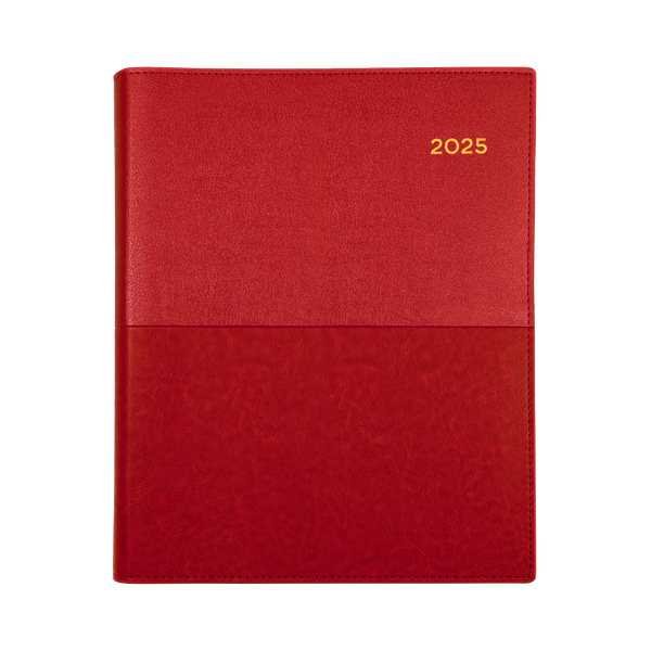 Collins 2025 Calendar Year Diary - Vanessa 365 Spiral A6 WTV Red