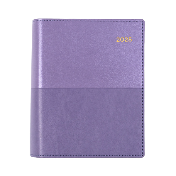 Collins 2025 Calendar Year Diary - Vanessa 365 Spiral A6 WTV Purple