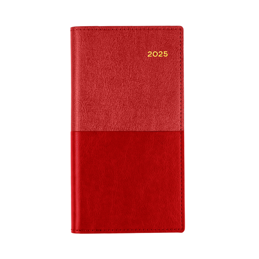 Collins 2025 Calendar Year Diary - Vanessa 375 Spiral B6/7 Slim WTV Red